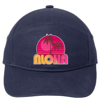 Retro Aloha Summer Fun Pink Logo 7-Panel Snapback Hat