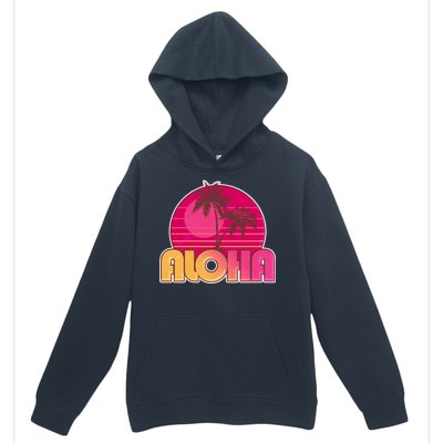 Retro Aloha Summer Fun Pink Logo Urban Pullover Hoodie