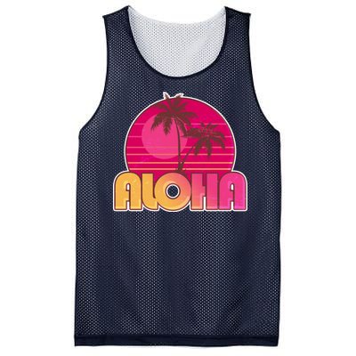 Retro Aloha Summer Fun Pink Logo Mesh Reversible Basketball Jersey Tank