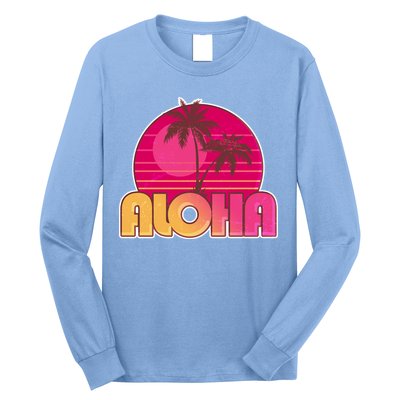 Retro Aloha Summer Fun Pink Logo Long Sleeve Shirt