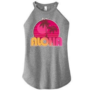 Retro Aloha Summer Fun Pink Logo Women's Perfect Tri Rocker Tank