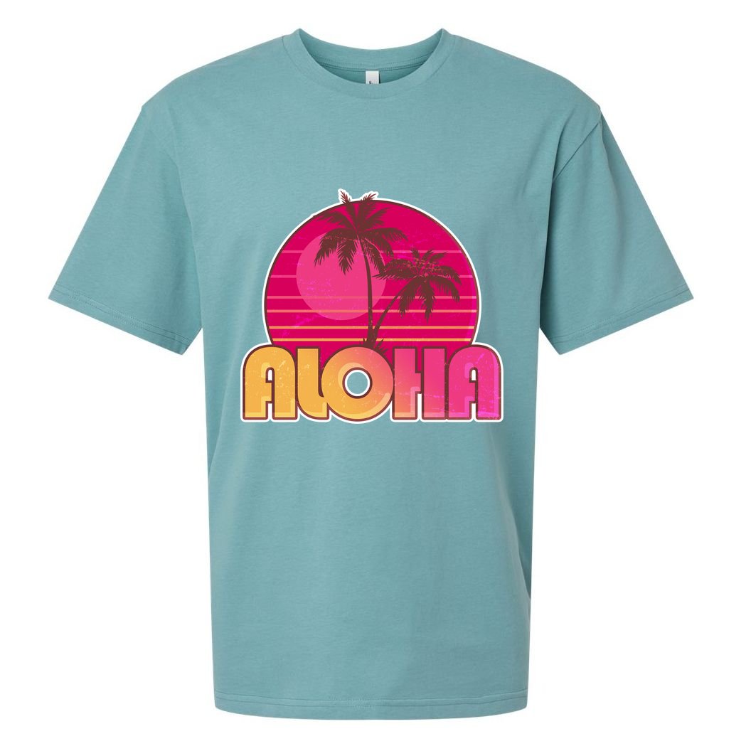 Retro Aloha Summer Fun Pink Logo Sueded Cloud Jersey T-Shirt