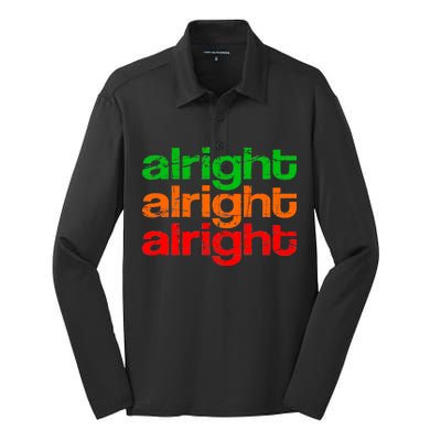 Retro Alright Logo Silk Touch Performance Long Sleeve Polo