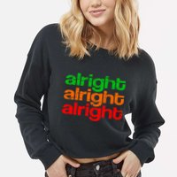 Retro Alright Logo Cropped Pullover Crew