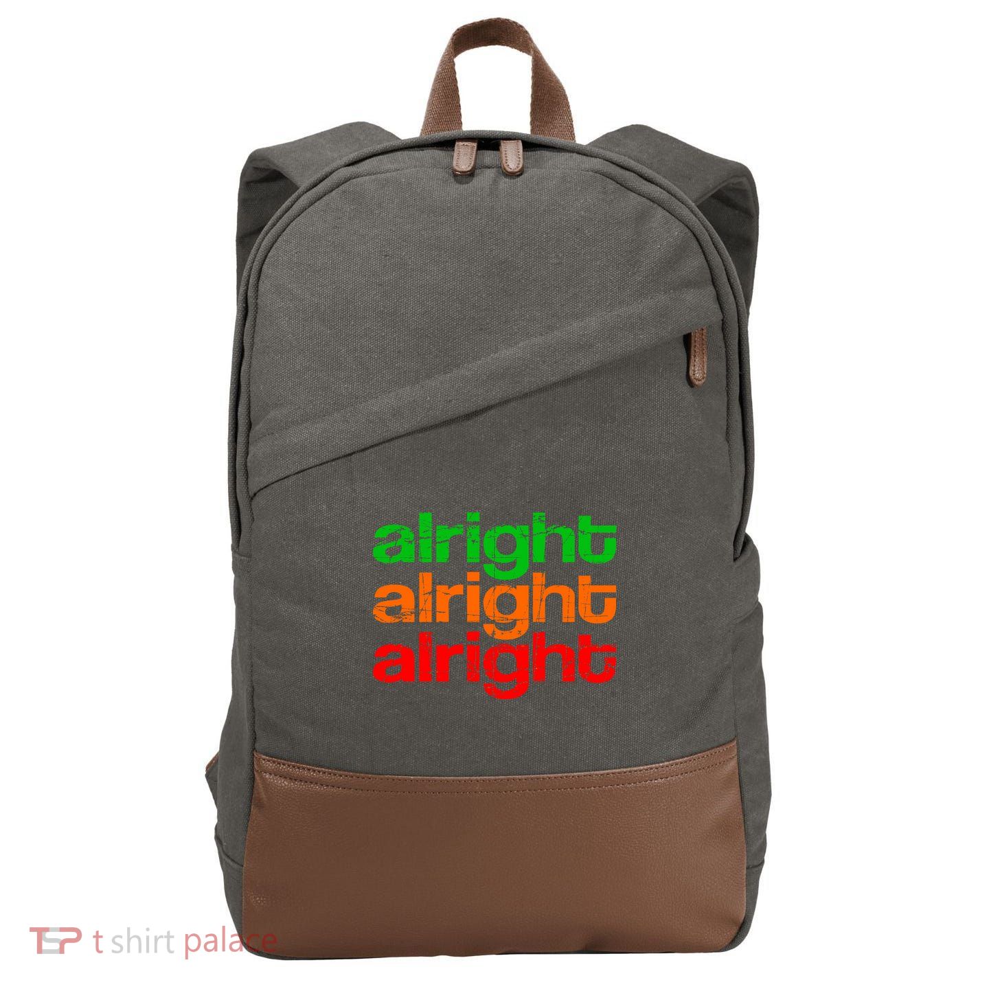Retro Alright Logo Cotton Canvas Backpack