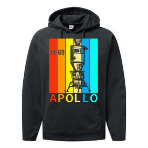 Retro Apollo 11 50th Anniversary 1969 Performance Fleece Hoodie