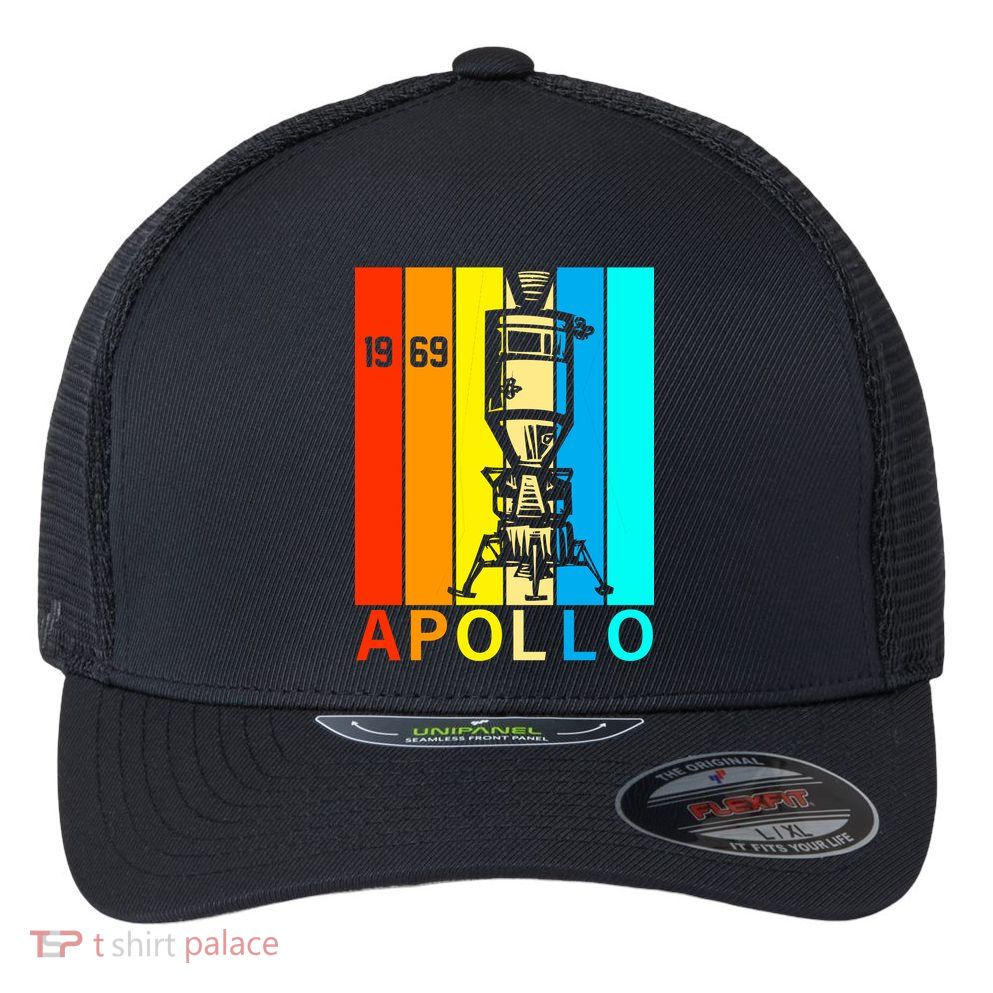 Retro Apollo 11 50th Anniversary 1969 Flexfit Unipanel Trucker Cap