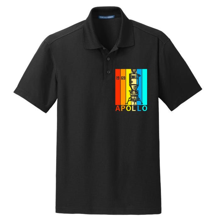 Retro Apollo 11 50th Anniversary 1969 Dry Zone Grid Polo