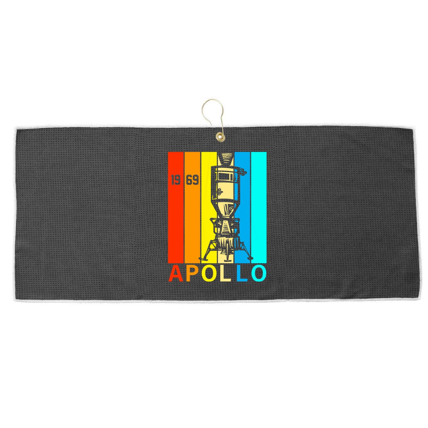 Retro Apollo 11 50th Anniversary 1969 Large Microfiber Waffle Golf Towel