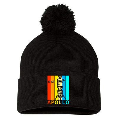 Retro Apollo 11 50th Anniversary 1969 Pom Pom 12in Knit Beanie