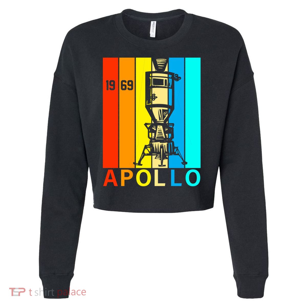 Retro Apollo 11 50th Anniversary 1969 Cropped Pullover Crew
