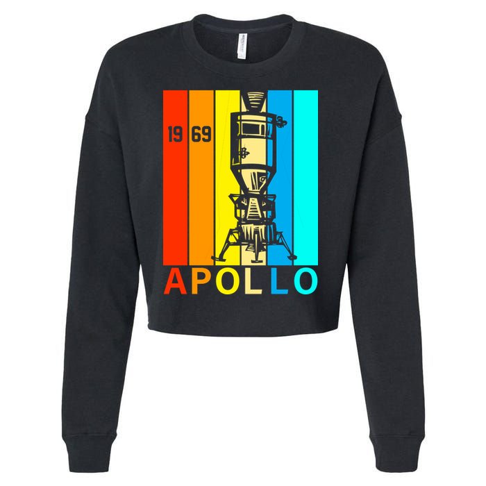 Retro Apollo 11 50th Anniversary 1969 Cropped Pullover Crew
