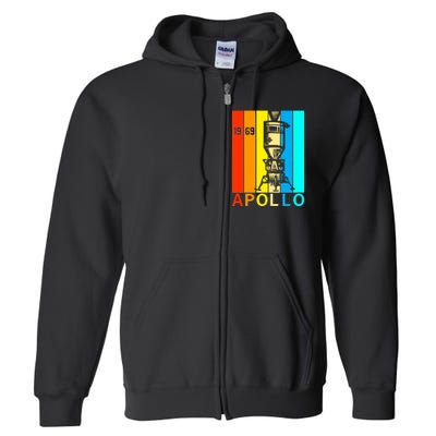 Retro Apollo 11 50th Anniversary 1969 Full Zip Hoodie