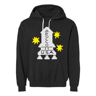 Retro Apollo 11 Spaceship Garment-Dyed Fleece Hoodie