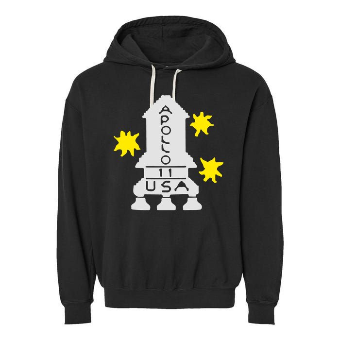 Retro Apollo 11 Spaceship Garment-Dyed Fleece Hoodie