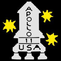 Retro Apollo 11 Spaceship Flexfit Unipanel Trucker Cap