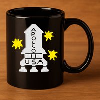 Retro Apollo 11 Spaceship 11oz C Handle Ceramic Mug