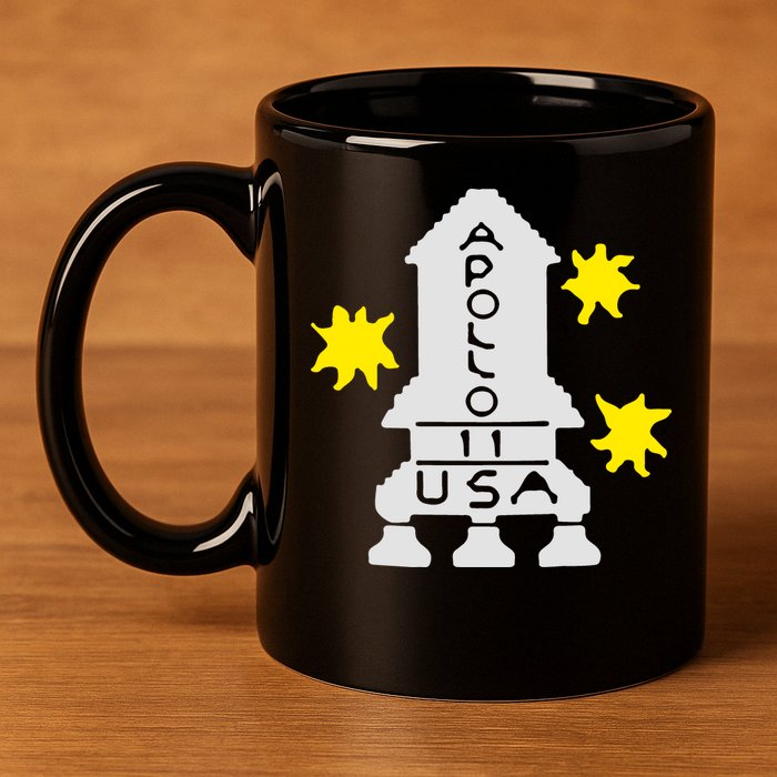 Retro Apollo 11 Spaceship 11oz C Handle Ceramic Mug
