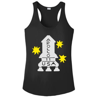 Retro Apollo 11 Spaceship Ladies PosiCharge Competitor Racerback Tank