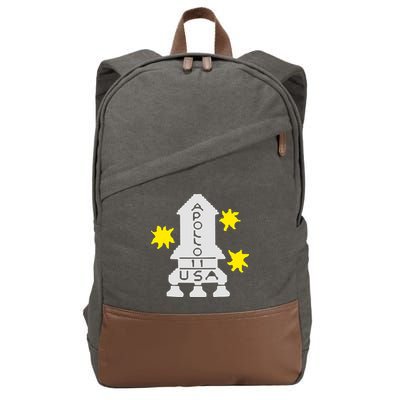 Retro Apollo 11 Spaceship Cotton Canvas Backpack