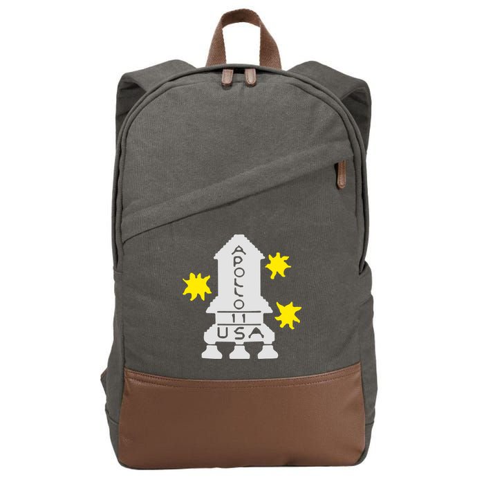 Retro Apollo 11 Spaceship Cotton Canvas Backpack