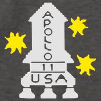 Retro Apollo 11 Spaceship Vector Backpack