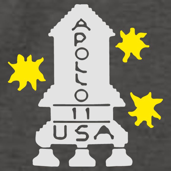 Retro Apollo 11 Spaceship Vector Backpack