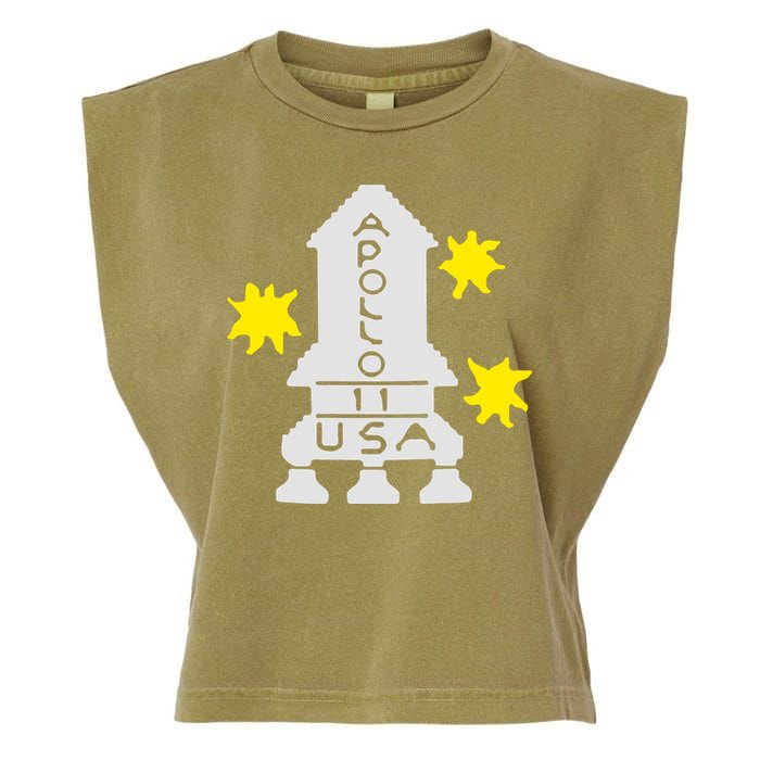 Retro Apollo 11 Spaceship Garment-Dyed Women's Muscle Tee