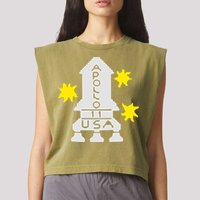 Retro Apollo 11 Spaceship Garment-Dyed Women's Muscle Tee