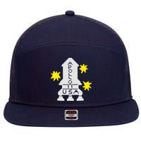 Retro Apollo 11 Spaceship 7 Panel Mesh Trucker Snapback Hat