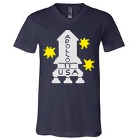 Retro Apollo 11 Spaceship V-Neck T-Shirt