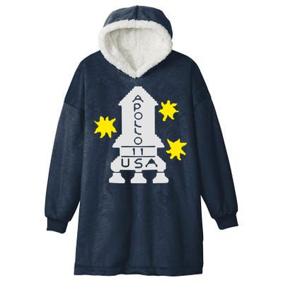 Retro Apollo 11 Spaceship Hooded Wearable Blanket