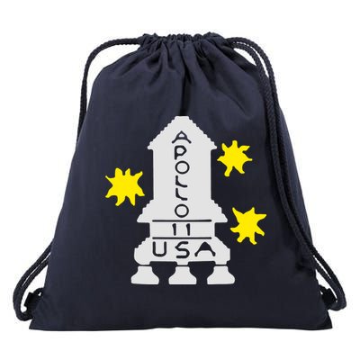 Retro Apollo 11 Spaceship Drawstring Bag