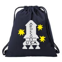 Retro Apollo 11 Spaceship Drawstring Bag