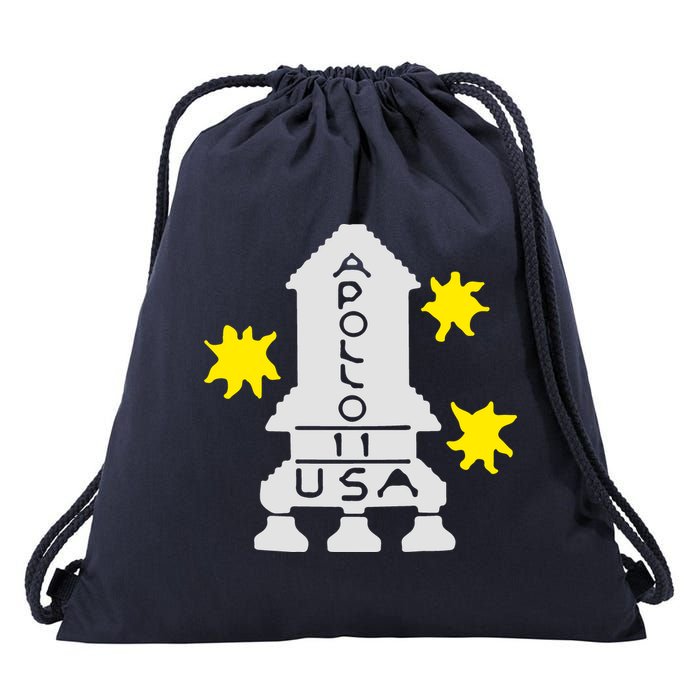 Retro Apollo 11 Spaceship Drawstring Bag