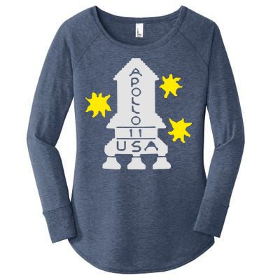 Retro Apollo 11 Spaceship Women's Perfect Tri Tunic Long Sleeve Shirt