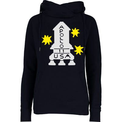Retro Apollo 11 Spaceship Womens Funnel Neck Pullover Hood