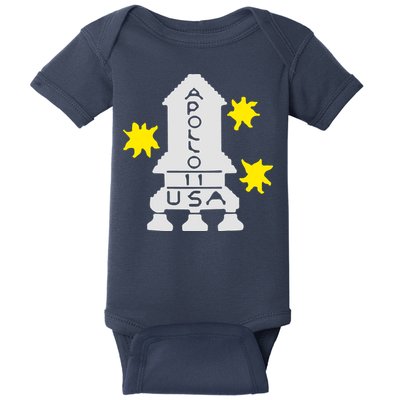 Retro Apollo 11 Spaceship Baby Bodysuit