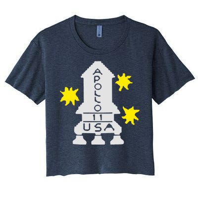 Retro Apollo 11 Spaceship Women's Crop Top Tee