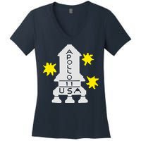 Retro Apollo 11 Spaceship Women's V-Neck T-Shirt