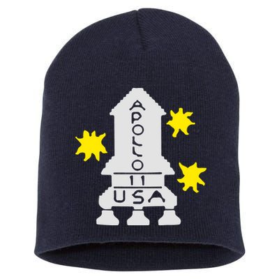 Retro Apollo 11 Spaceship Short Acrylic Beanie