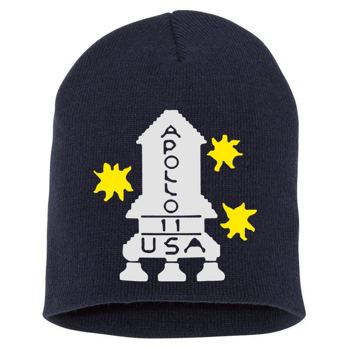 Retro Apollo 11 Spaceship Short Acrylic Beanie