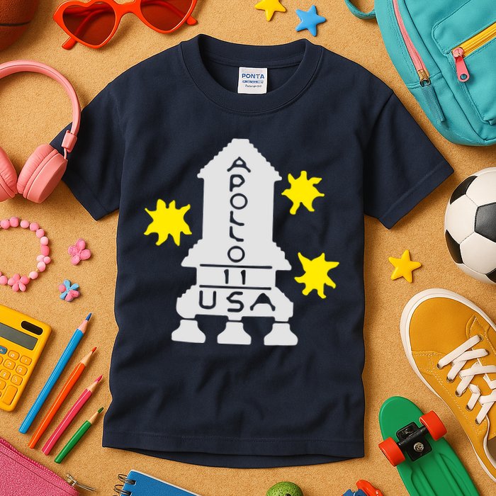 Retro Apollo 11 Spaceship Kids T-Shirt