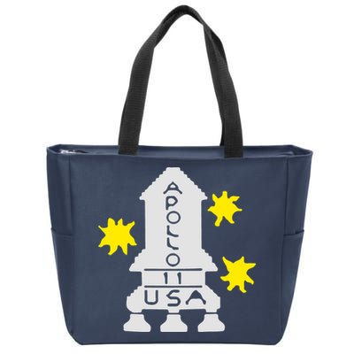 Retro Apollo 11 Spaceship Zip Tote Bag