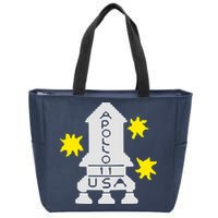 Retro Apollo 11 Spaceship Zip Tote Bag