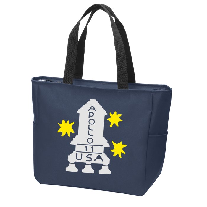 Retro Apollo 11 Spaceship Zip Tote Bag