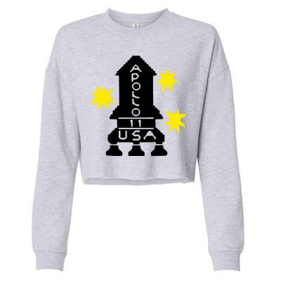 Retro Apollo 11 Spaceship Cropped Pullover Crew