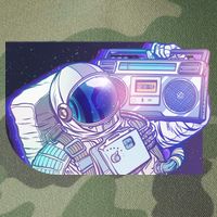 Retro Astronaut Galazy Boombox Legacy Tie Dye Trucker Hat