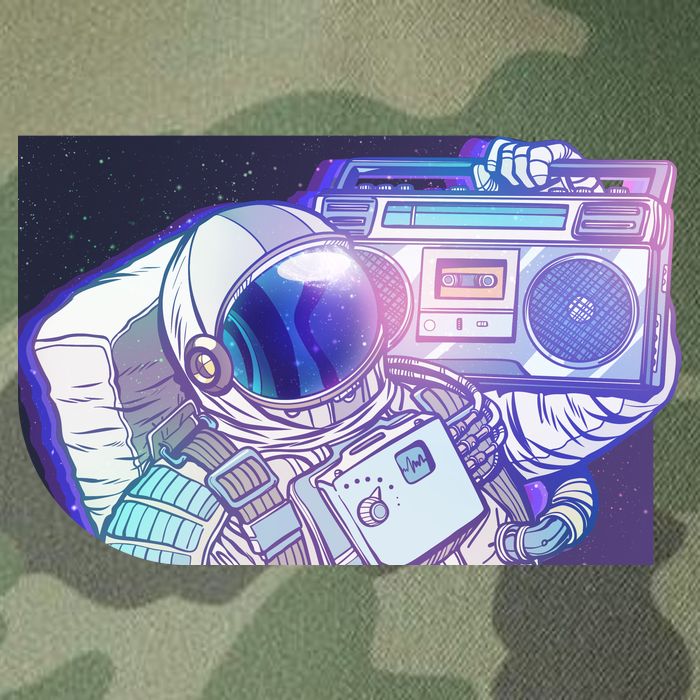 Retro Astronaut Galazy Boombox Legacy Tie Dye Trucker Hat