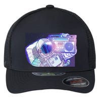 Retro Astronaut Galazy Boombox Flexfit Unipanel Trucker Cap